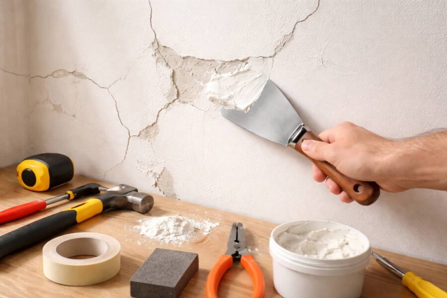 Cómo preparar paredes con grietas y desconchones antes de pintar la casa