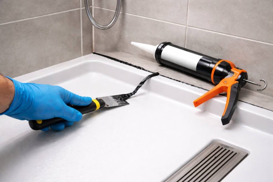 Juntas de silicona negras o rotas en la ducha: cómo retirarlas y sellar de nuevo correctamente