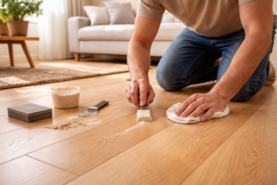 Suelo de parquet rayado o levantado: trucos para repararlo sin cambiarlo entero